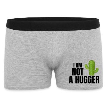 I am not a hugger, hug, cactus - Men's Boxer Shorts - heather grey - Front