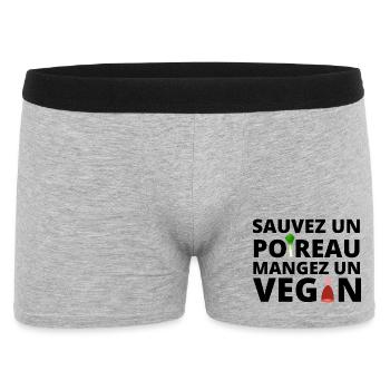 végan, végan humour - Boxer Homme - gris chiné - Devant