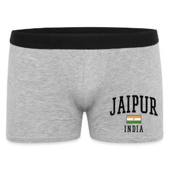 Jaipur India Flag Motif Graphic - Men's Boxer Shorts - heather grey - Front