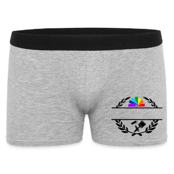 Terrasse en éventail de couleur en couronne de laurier avec rouleau pinceau - Boxer Homme - gris chiné - Devant
