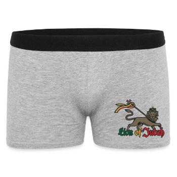 Lion of Judah - Jah Rastafari - Reggae Rasta Roots - Männer Boxer Shorts - Grau meliert - Vorne