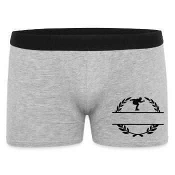 Skater im Lorbeerkranz - Männer Boxer Shorts - Grau meliert - Vorne