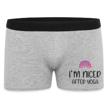 Je suis plus gentil après le yoga - Boxer Homme - gris chiné - Devant