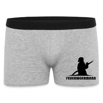 Feuerwehrmann Logo Icon Symbol Löschzug Schlauch - Männer Boxer Shorts - Grau meliert - Vorne