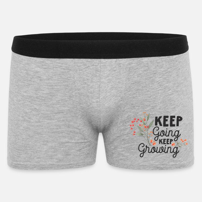Mach weiter, wächst weiter - Männer Boxer Shorts - Grau meliert