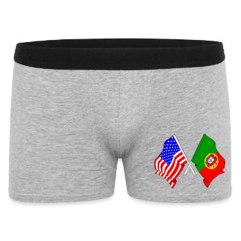 Drapeau des États-Unis et drapeau du Portugal - Boxer Homme - gris chiné - Devant