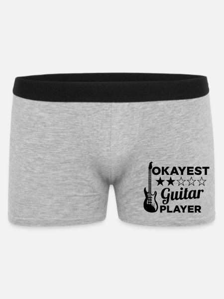 Okayest Guitar Player - Funny Guitarist - Men's Boxer Shorts - heather grey