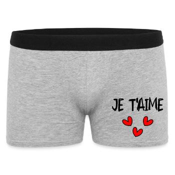 HEART. COUPLE. JUST MARRIED. Bachelorette party. VALENTINE'S DAY. - Men's Boxer Shorts - heather grey - Front