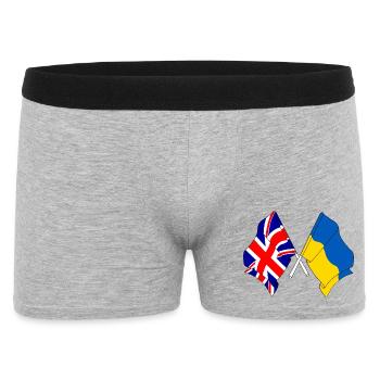 Flag of England and flag Ukraine - Men's Boxer Shorts - heather grey - Front