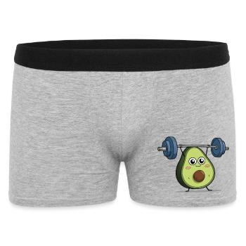 Cute Avocado Weightlifting - Lifting Bodybuilder - Men's Boxer Shorts - heather grey - Front