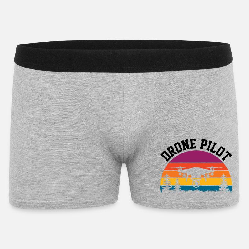 Drohnen-Pilot - Männer Boxer Shorts - Grau meliert