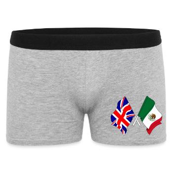 Drapeau de l’Angleterre, drapeau du Mexique - Boxer Homme - gris chiné - Devant