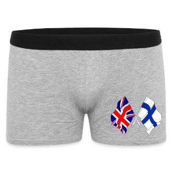 Drapeau Angleterre, drapeau Finlande - Boxer Homme - gris chiné - Devant