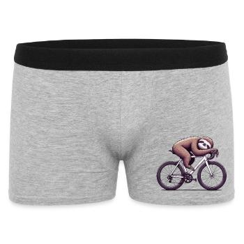 Sloth on road bike cyclist humor - Men's Boxer Shorts - heather grey - Front