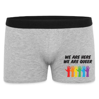 LGBT Pride Month - We Are Here, We Are Queer - Men's Boxer Shorts - heather grey - Front
