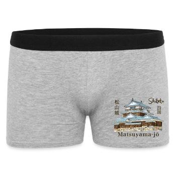 Matsuyama-jo, Shikoku, Japon, Dessin à la main - Boxer Homme - gris chiné - Devant