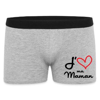 J'aime ma maman - Fête des Mères - Boxer Homme - gris chiné - Devant
