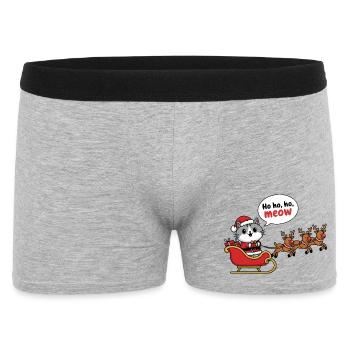 Festive Cat Santa Sleigh Design - Men's Boxer Shorts - heather grey - Front