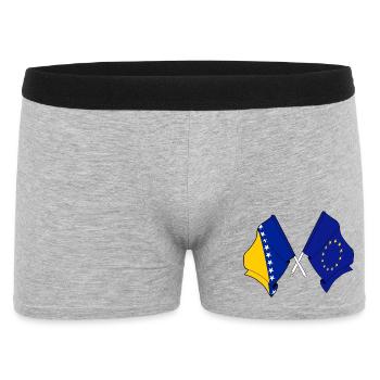 Flag of Bosnia and Herzegovina and flag of Europe - Men's Boxer Shorts - heather grey - Front