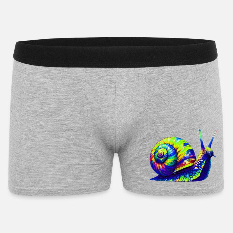 Schnecke - Männer Boxer Shorts - Grau meliert