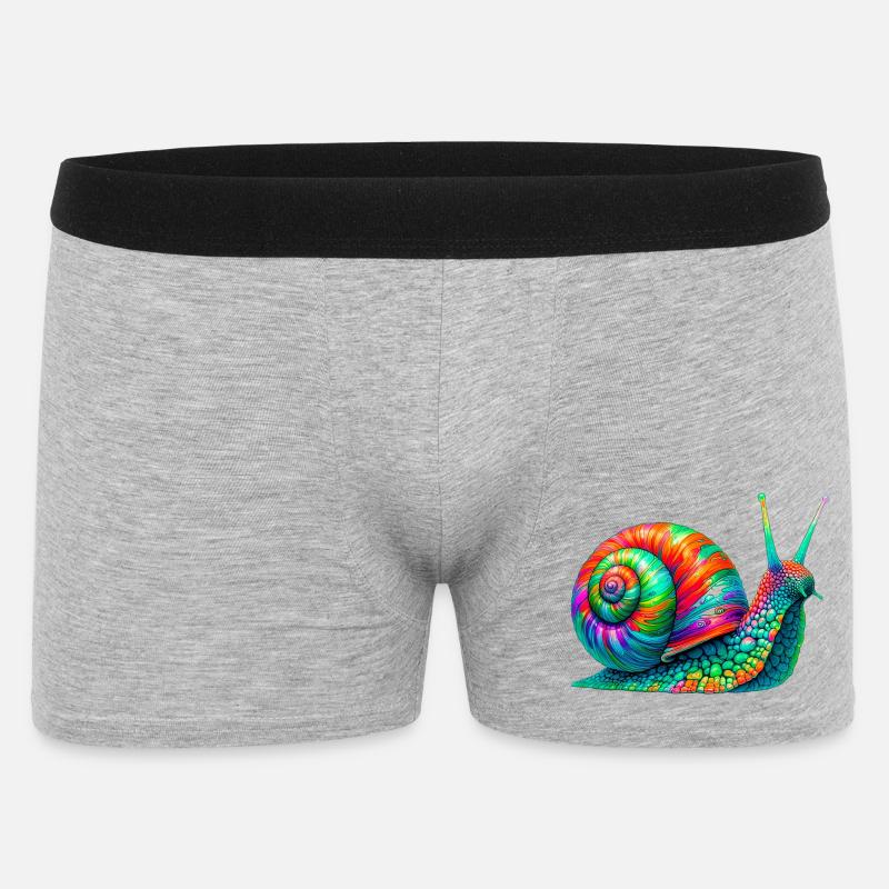 Schnecke - Männer Boxer Shorts - Grau meliert