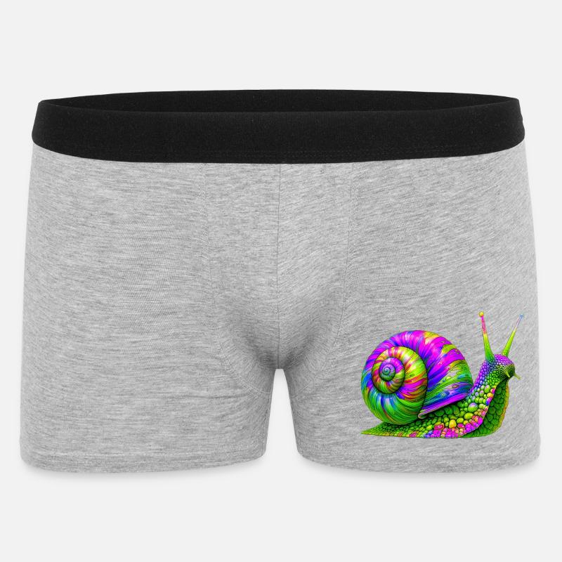 Schnecke - Männer Boxer Shorts - Grau meliert