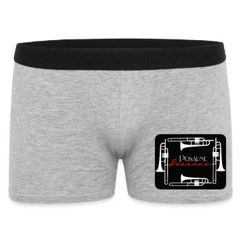 Posaune Kunst - Posaunist Bläser Posaunenchor - Männer Boxer Shorts - Grau meliert - Vorne