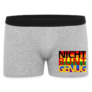 Schwarz Rot Gold ist NICHT Bunt Genug! - Männer Boxer Shorts - Grau meliert - Vorne