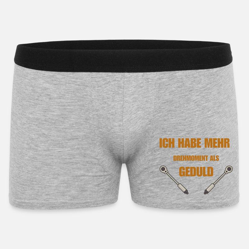 Drehmoment oder Geduld - Männer Boxer Shorts - Grau meliert