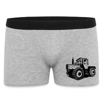 Traktorpower Silhouette - Männer Boxer Shorts - Grau meliert - Vorne