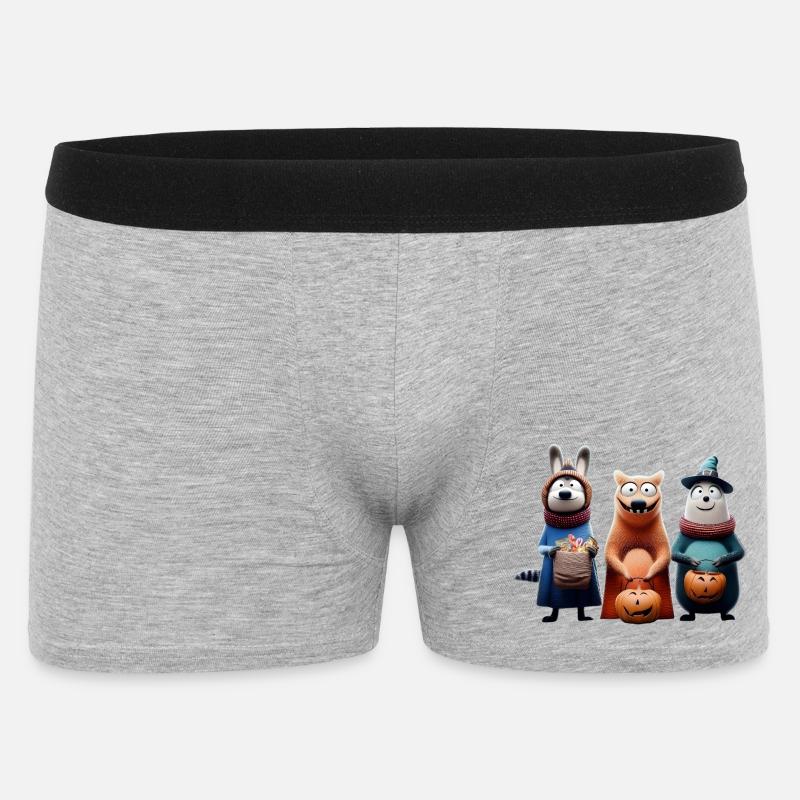 Halloween Squad – Süßes oder Saures Wooligans - Männer Boxer Shorts - Grau meliert