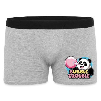 Panda mignon avec chewing-gum - Boxer Homme - gris chiné - Devant