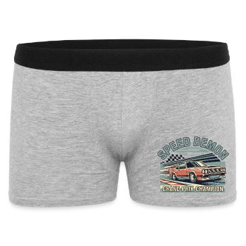 Rennwagen Speed Demón Design - Männer Boxer Shorts - Grau meliert - Vorne