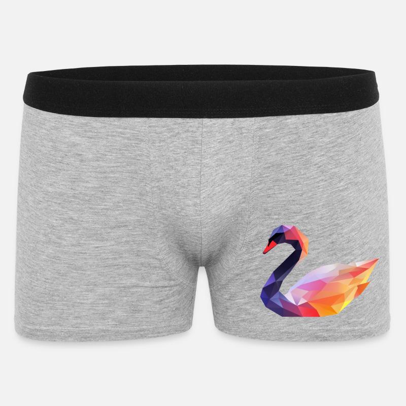 Farbiger Geometrischer Schwan Logo - Männer Boxer Shorts - Grau meliert