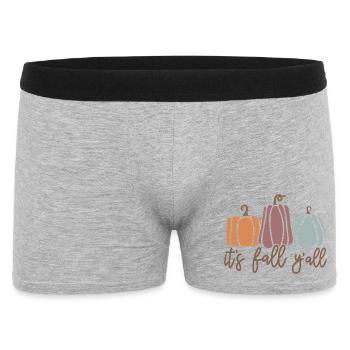 Pastellfarbene Kürbisse mit herbstlichem Text Organisches Design - Männer Boxer Shorts - Grau meliert - Vorne