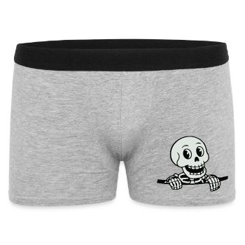 Playful Skeleton Cartoon Design - Men's Boxer Shorts - heather grey - Front
