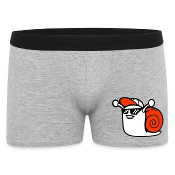 Schnecke Sonnenbrille niedlich süß glücklich Cool - Männer Boxer Shorts - Grau meliert - Vorne