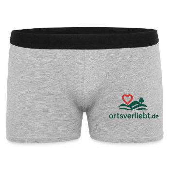 Ortsverliebt.de - Tshirt  - Männer Boxer Shorts - Grau meliert - Vorne