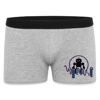 Robot City Skyline – 3D Science-Fi Future Design - Boxer Homme - gris chiné - Devant