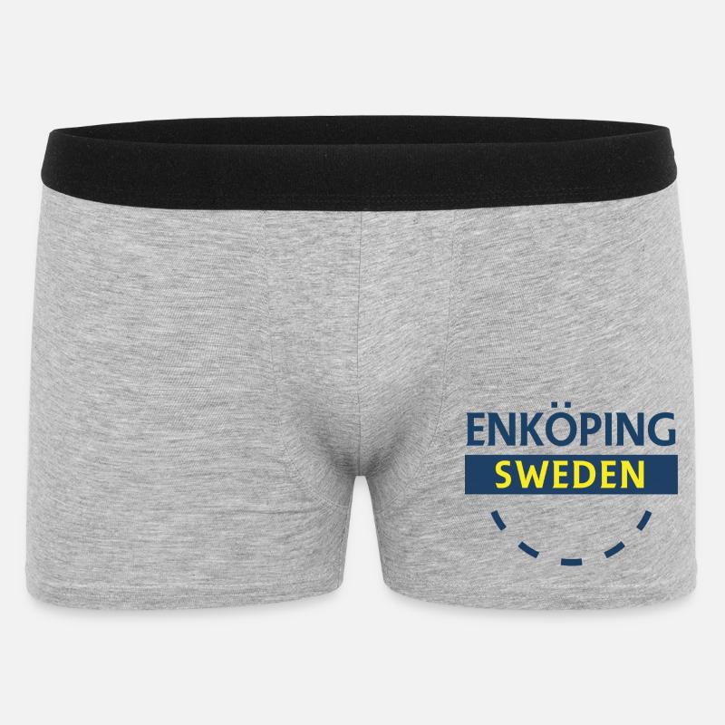 Enköping Schweden Emblem - Männer Boxer Shorts - Grau meliert