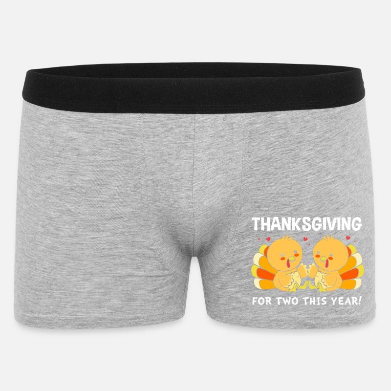 Thanksgiving Gender Reveal Werdende Mutter - Männer Boxer Shorts - Grau meliert