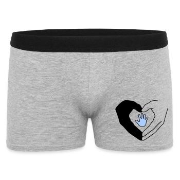 Famille Mains Coeur Amour Protection Vecteur - Boxer Homme - gris chiné - Devant
