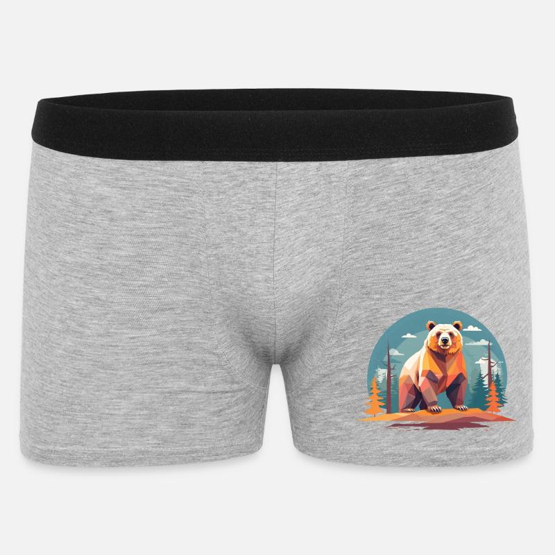 Polygone ours dans la forêt - Boxer Homme - gris chiné