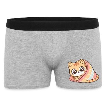 Chaton couvert enveloppé mignon - Boxer Homme - gris chiné - Devant