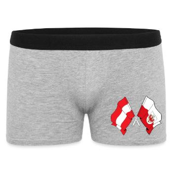 Austria & Tyrol Flag Crossed - Men's Boxer Shorts - heather grey - Front