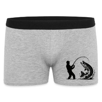 Cadeau pêcheur pêcheur de brochet Prédateur - Boxer Homme - gris chiné - Devant