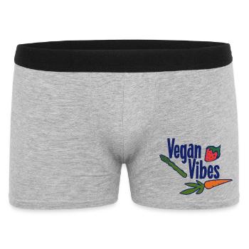 Logo végétarien Vegan Vibes - Boxer Homme - gris chiné - Devant