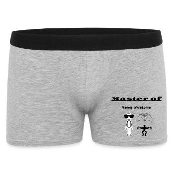 Meister des großartigen Seins - Männer Boxer Shorts - Grau meliert - Vorne