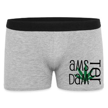 Amsterdam - Cannabis - Weed - Boxer Homme - gris chiné - Devant