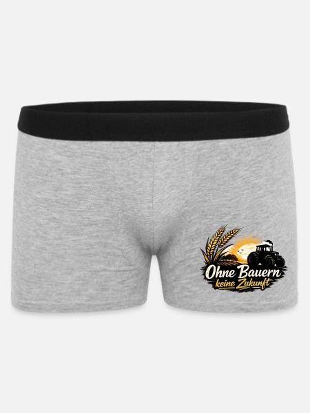 No future without farmers-agriculture-tractor - Men's Boxer Shorts - heather grey